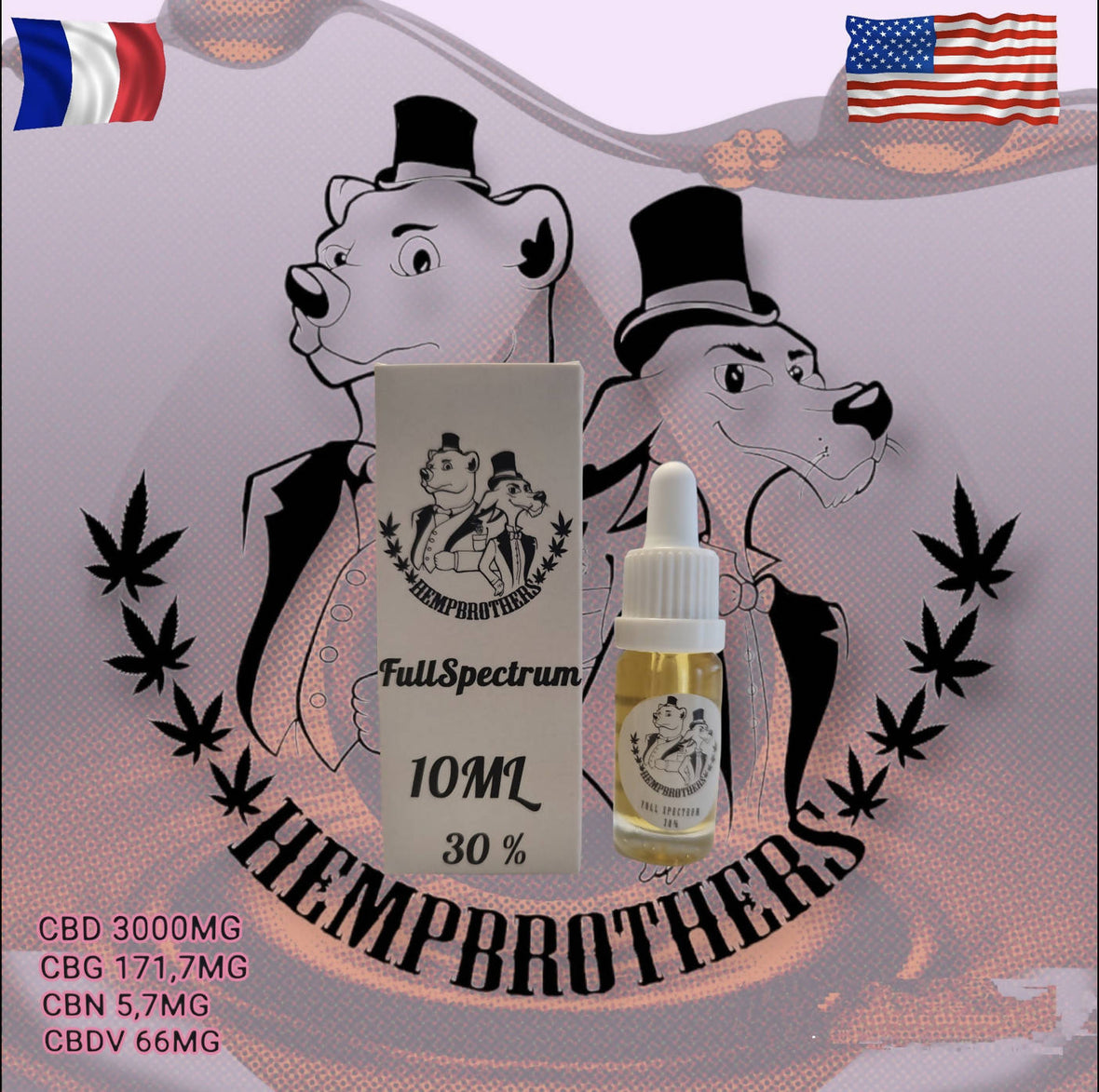 HUILE "ⓒBD" 30% (3000MG) “Hempbrothers”- SPECTRE COMPLET – 10ML